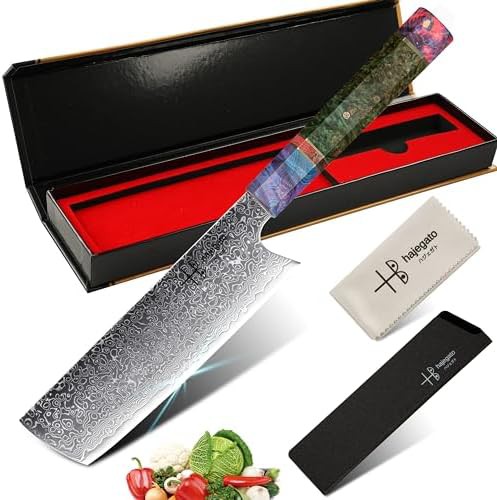 damascus nakiri knife 7 in