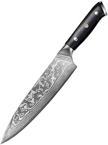 Damascus steel chef knife with G10 handle