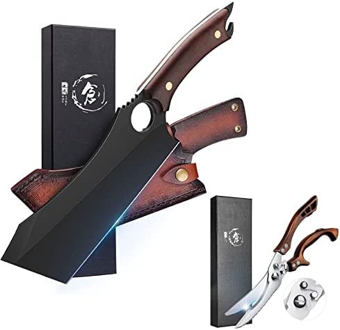 Black 10 inch meat cleaver knife