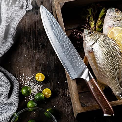 Damascus steel vegetable cleaver with sandwood handle