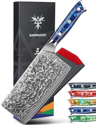 Sapphire blue resin handle Chinese cleaver