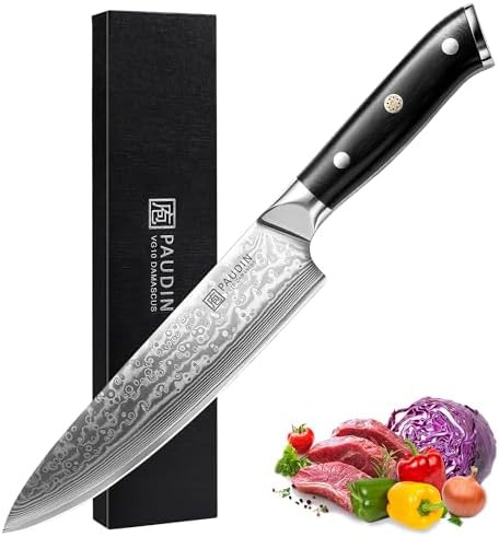 PAUDIN 8 inch damascus kitchen knife