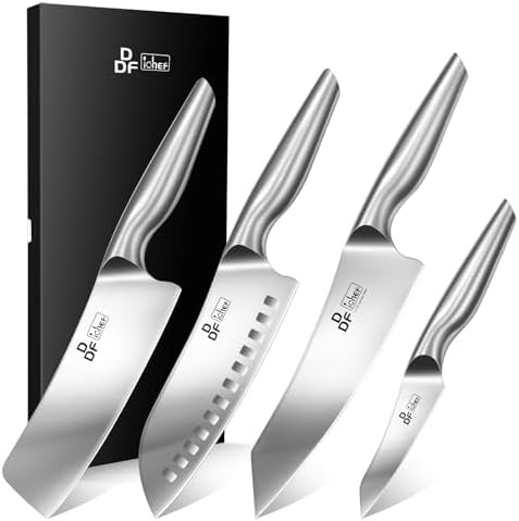 Four piece dishwasher safe stainless steel set