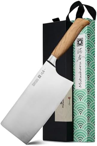 Meat cleaver with olive wood handle