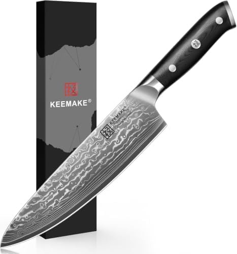 santoku damascus kitchen knife