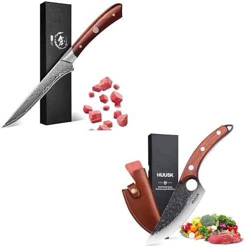Damascus style meat fillet knife