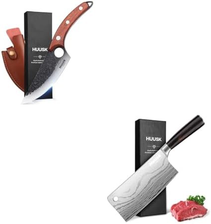 Huusk Meat Cleaver and Boning Knife Bundle