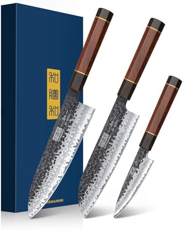 Three piece high carbon steel knife set