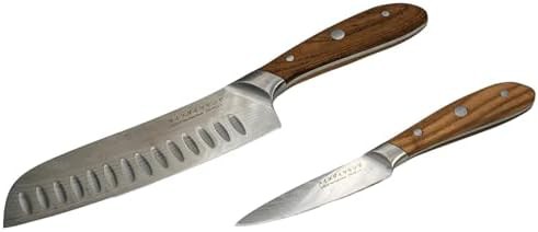Santoku and paring knife two piece set