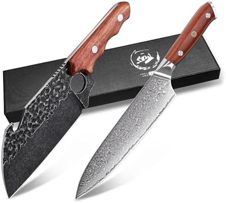 Purple dragon 8 inch damascus boning knife with sheath