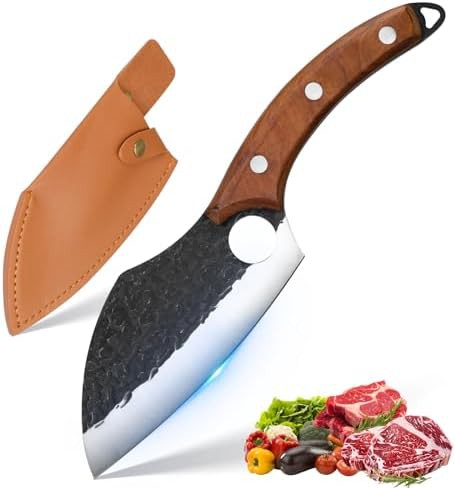 Hand forged Japanese chef cleaver knife