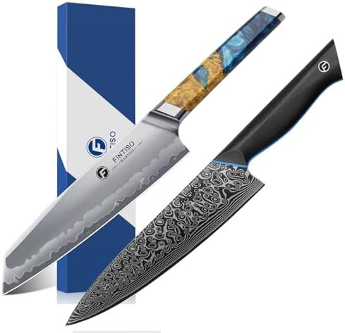 Damascus and S35vn 8 inch knife set