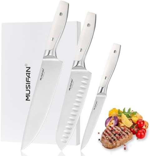 Three piece stainless steel knife set