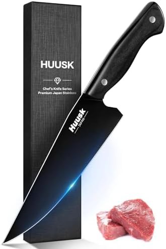Huusk stainless steel gyuto 8 in black