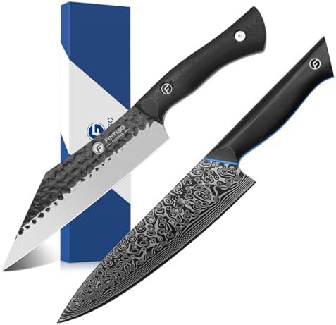 8 inch damascus and viking knife set