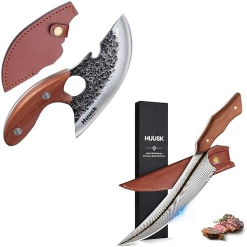Viking boning and feather knife set