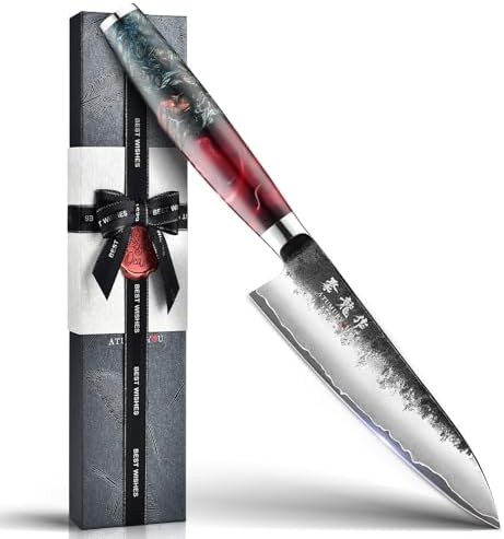 Black forged steel utility kitchen knife