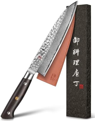 Damascus Gyuto with Ebony Wood Handle