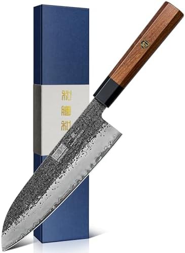 Traditional hand forged santoku knife 7 in