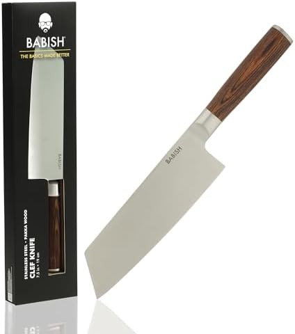Hybrid clef knife with dark pakkawood handle