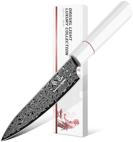 Damascus steel six inch utility knife