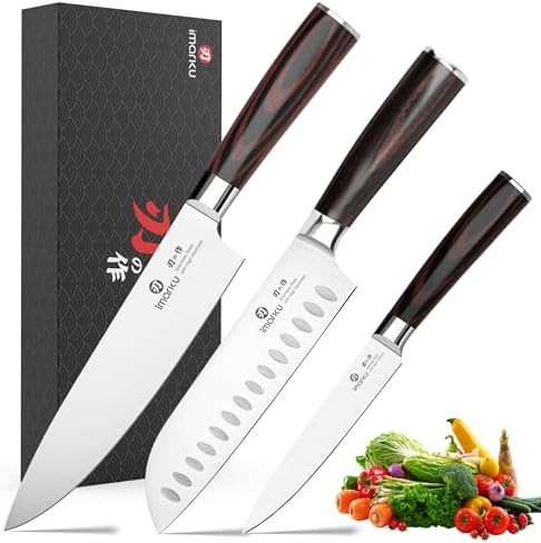 Three piece high carbon stainless knife set
