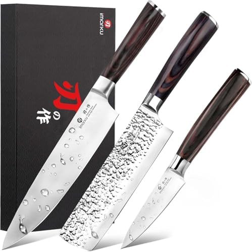 Professional three piece set with pakkawood handles